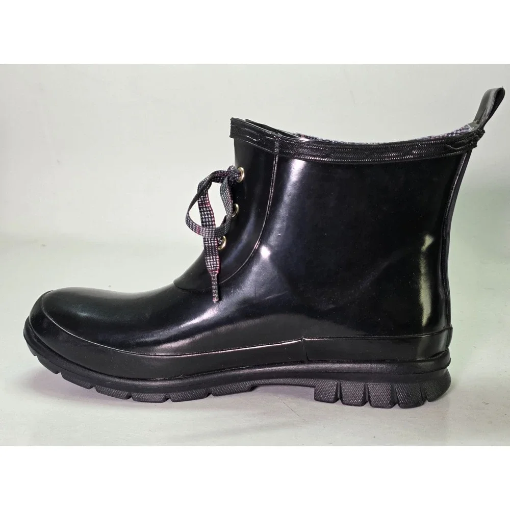 Charter Club Traynor Women's Rain Boots‎ Size 8 M Black Ankle Pull On Shoes